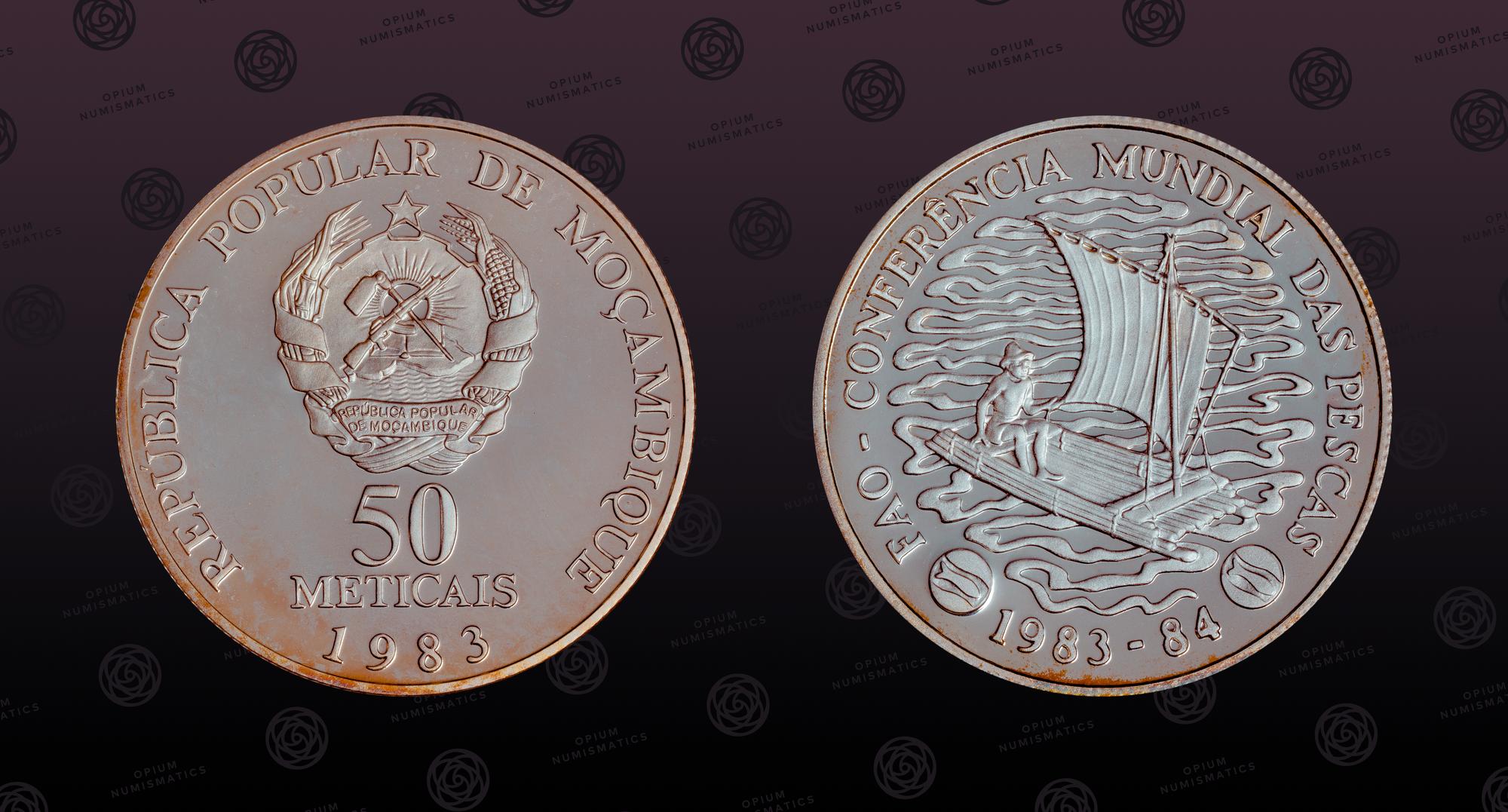 Details about   Mozambique 1983 Fisheries Conference 50 Meticais Silver Coin,Proof 